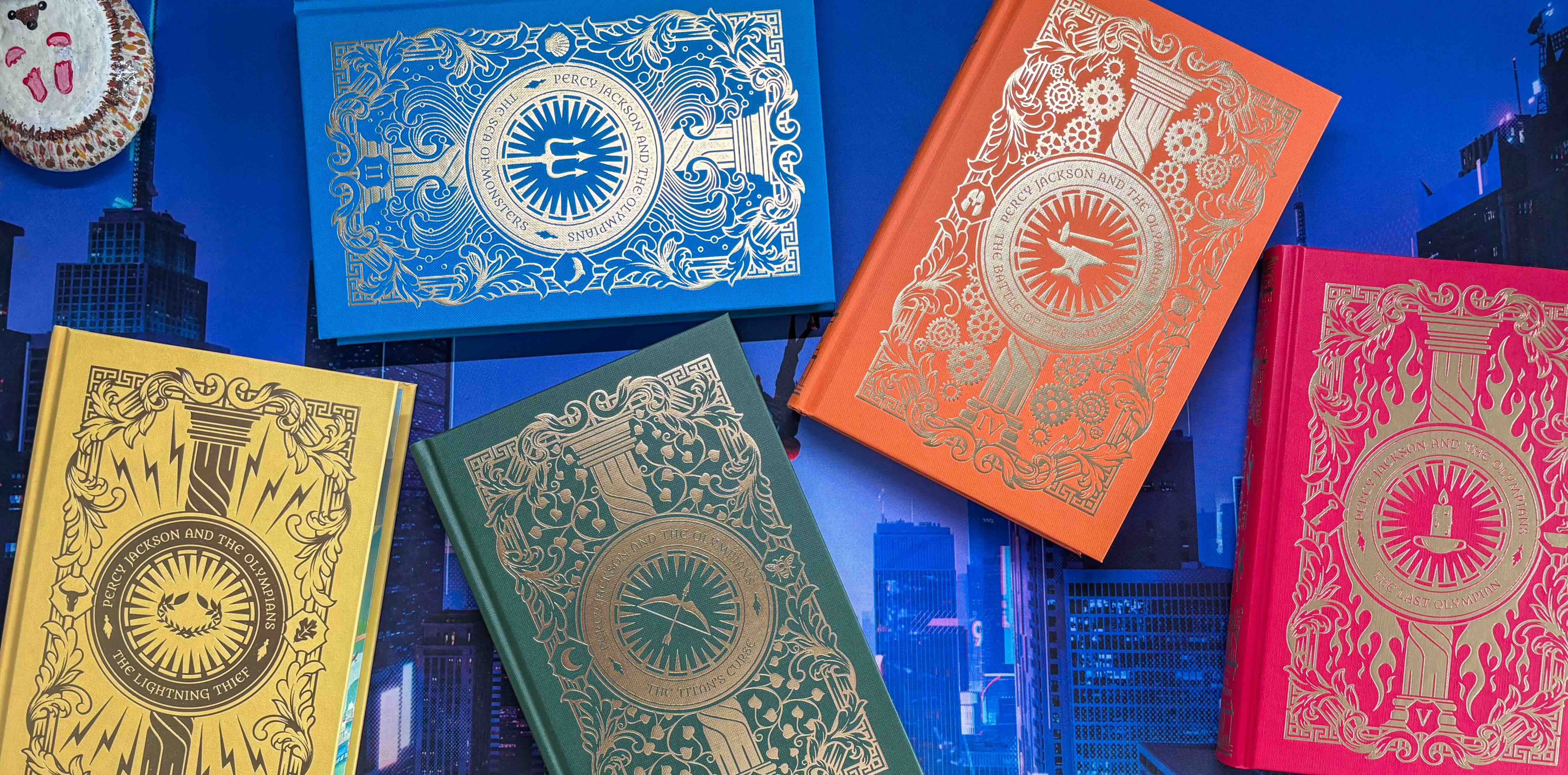Illumicrate Special Editions of Percy Jackson and the Olympian without dust jackets